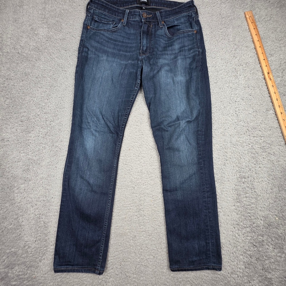 Paige Lennox Jeans Mens 30 Dark‎ Blue Slim Fit Soft Stretch Made in USA Denim - Picture 2 of 13